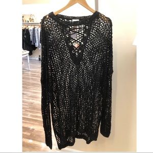 Hayden Plus Size Black Knit Sweater or Cover Up